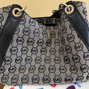 Michael Kors Signature Canvas and Leather Large Bucket Bag